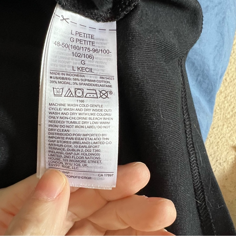 Gap NWT large petite black cotton Henley dress - Picture 11 of 12